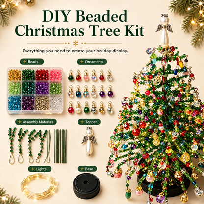 ✨ DIY Beaded Christmas Tree Kit – 🎅Create Your Own Sparkling Holiday Decoration
