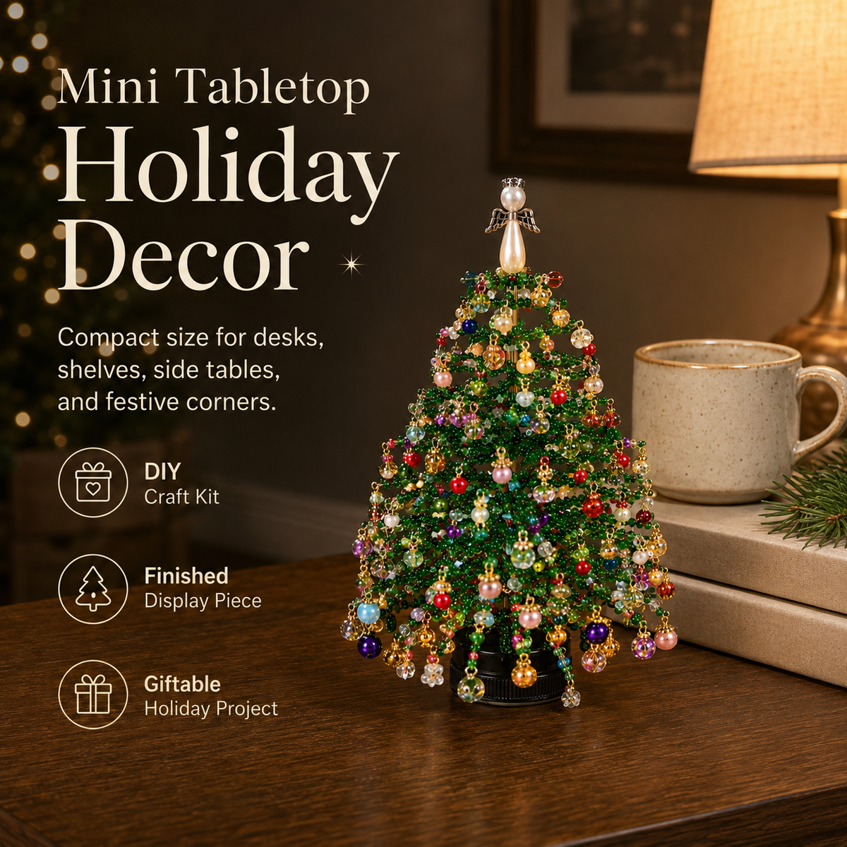 ✨ DIY Beaded Christmas Tree Kit – 🎅Create Your Own Sparkling Holiday Decoration