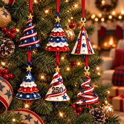 Construction Vehicle Ornament Set