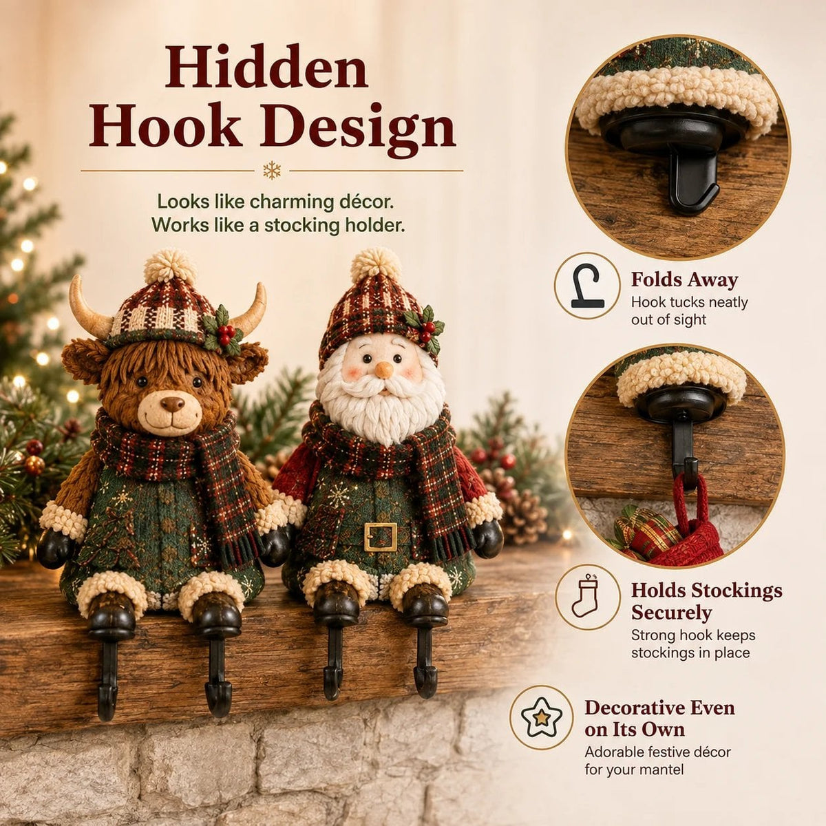 🔥HOT SALE🔥🎄🧦Christmas Character Stocking Holder Collection