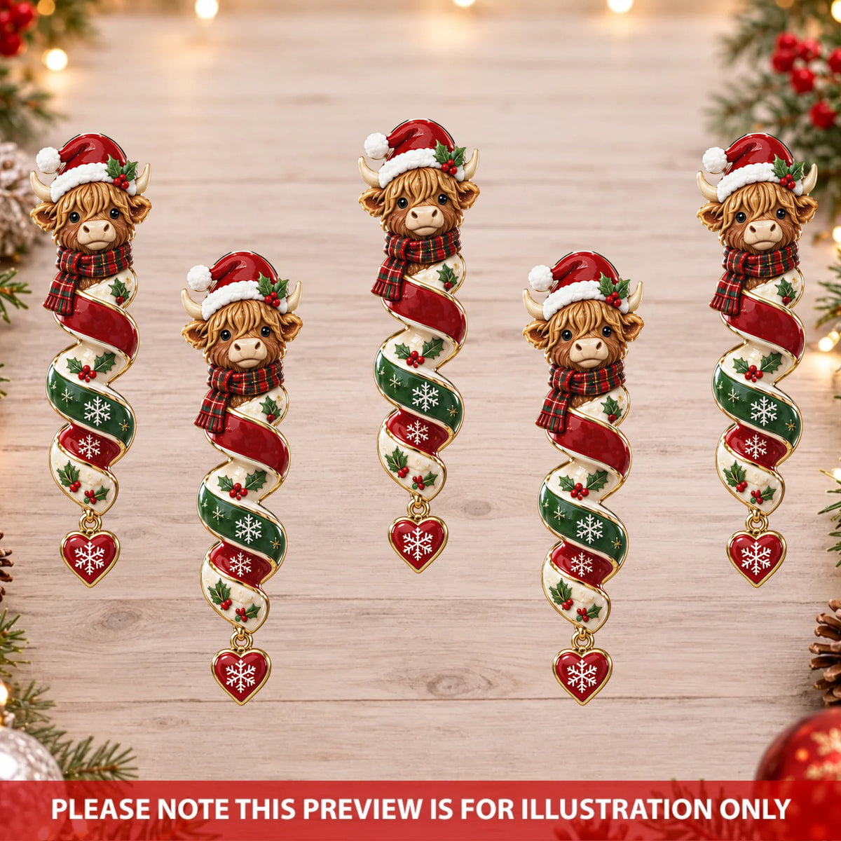 Festive Farm Truck Ornament Set
