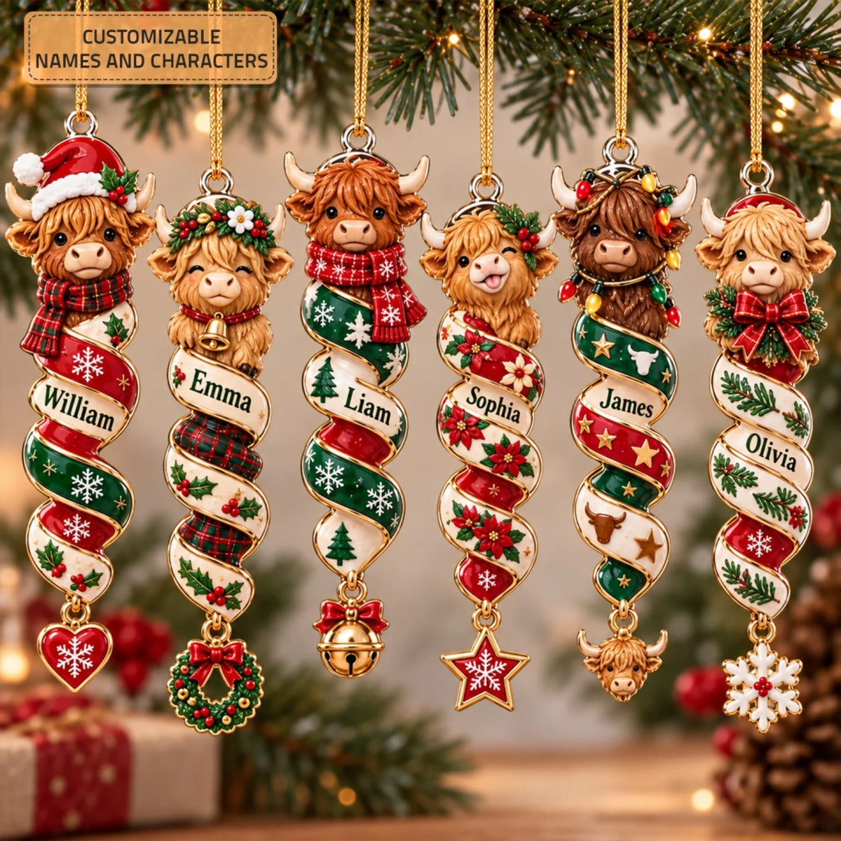 Festive Farm Truck Ornament Set