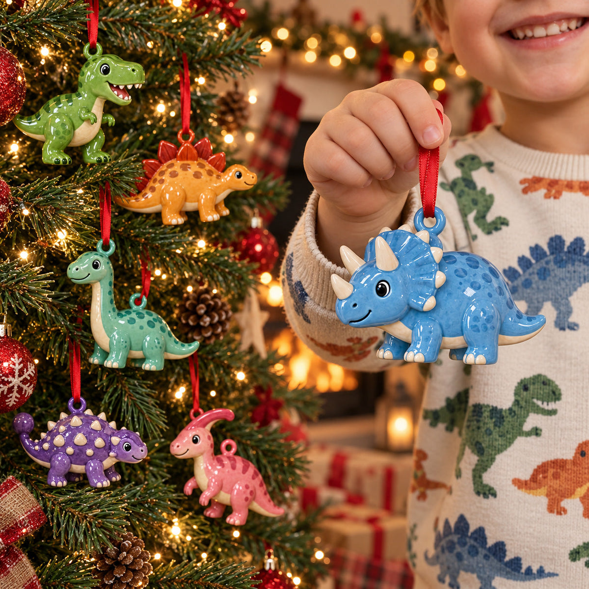 Winter Work Vehicle Ornament Set