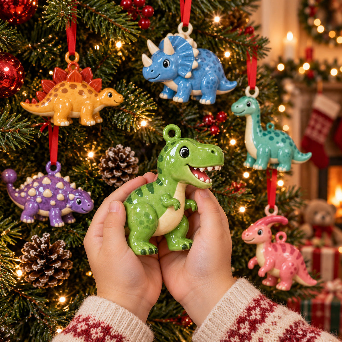 Winter Work Vehicle Ornament Set