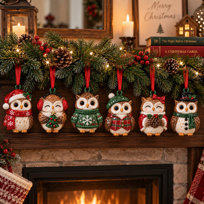 Christmas Owl Ornament Gift Set