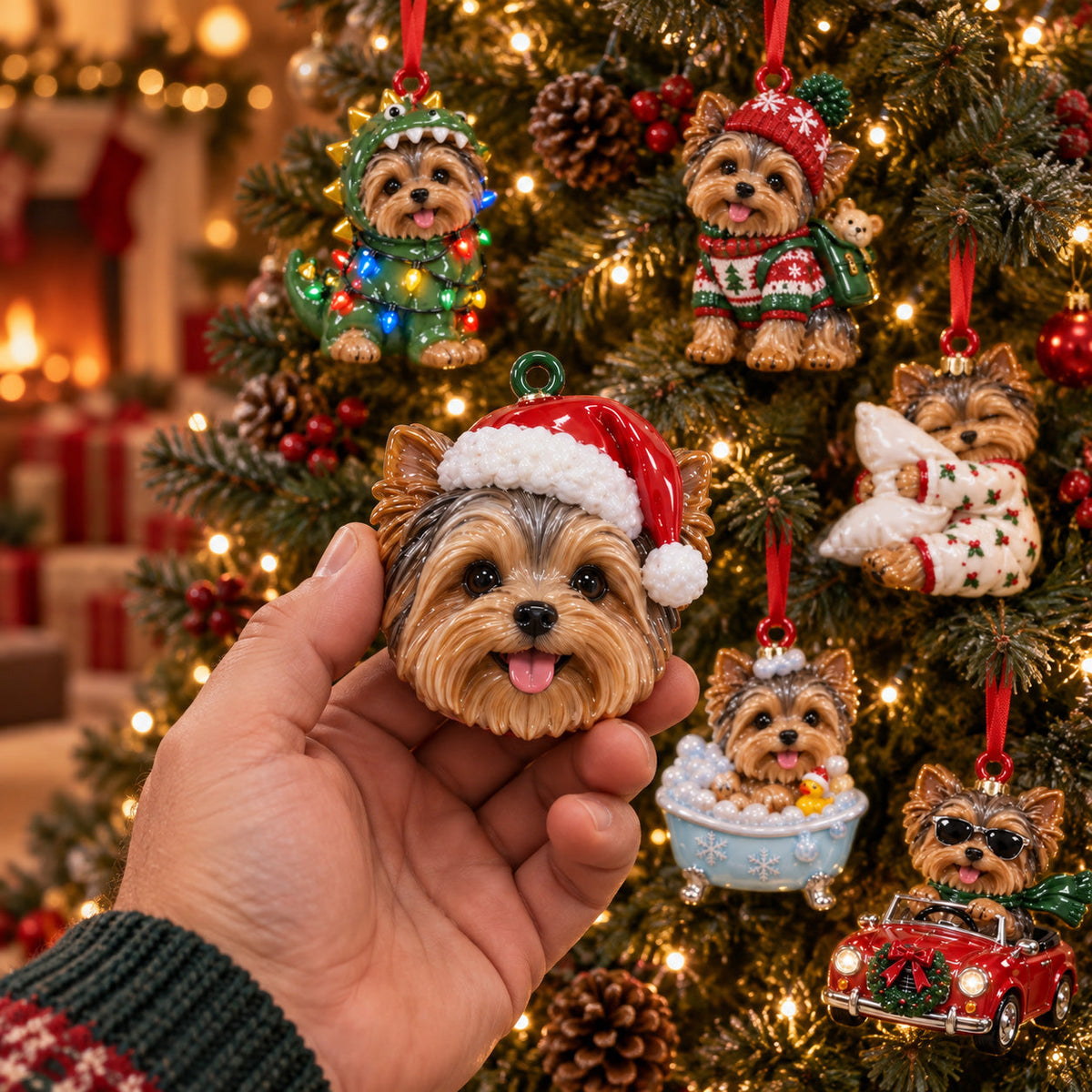 Christmas Puppy Ornament Gift Set