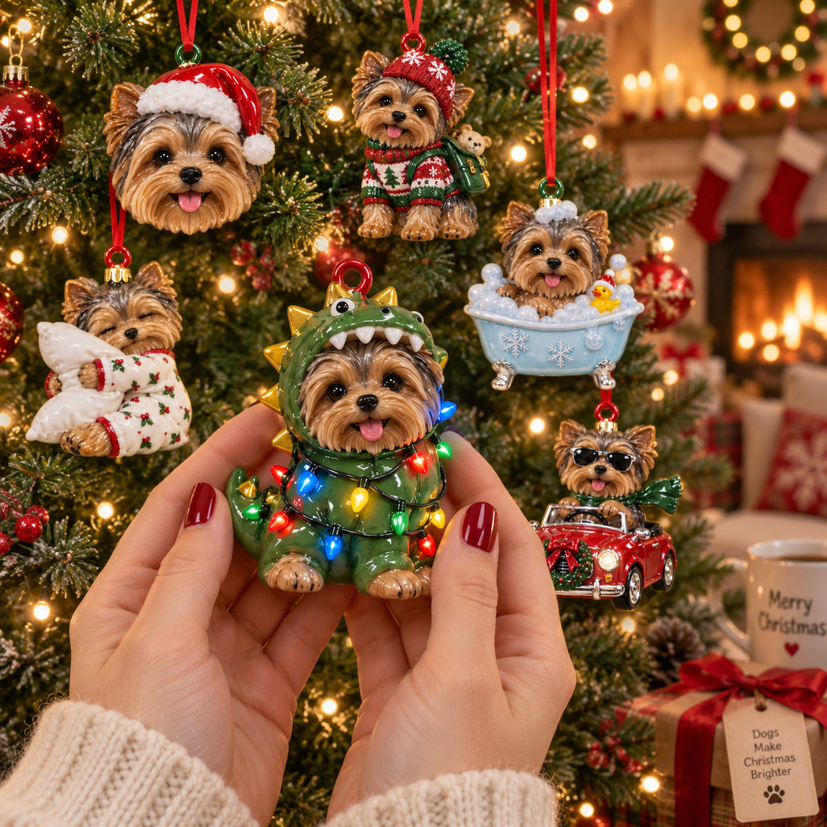Christmas Puppy Ornament Gift Set
