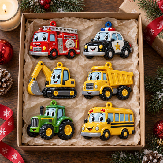 North Pole Train Ornament Set