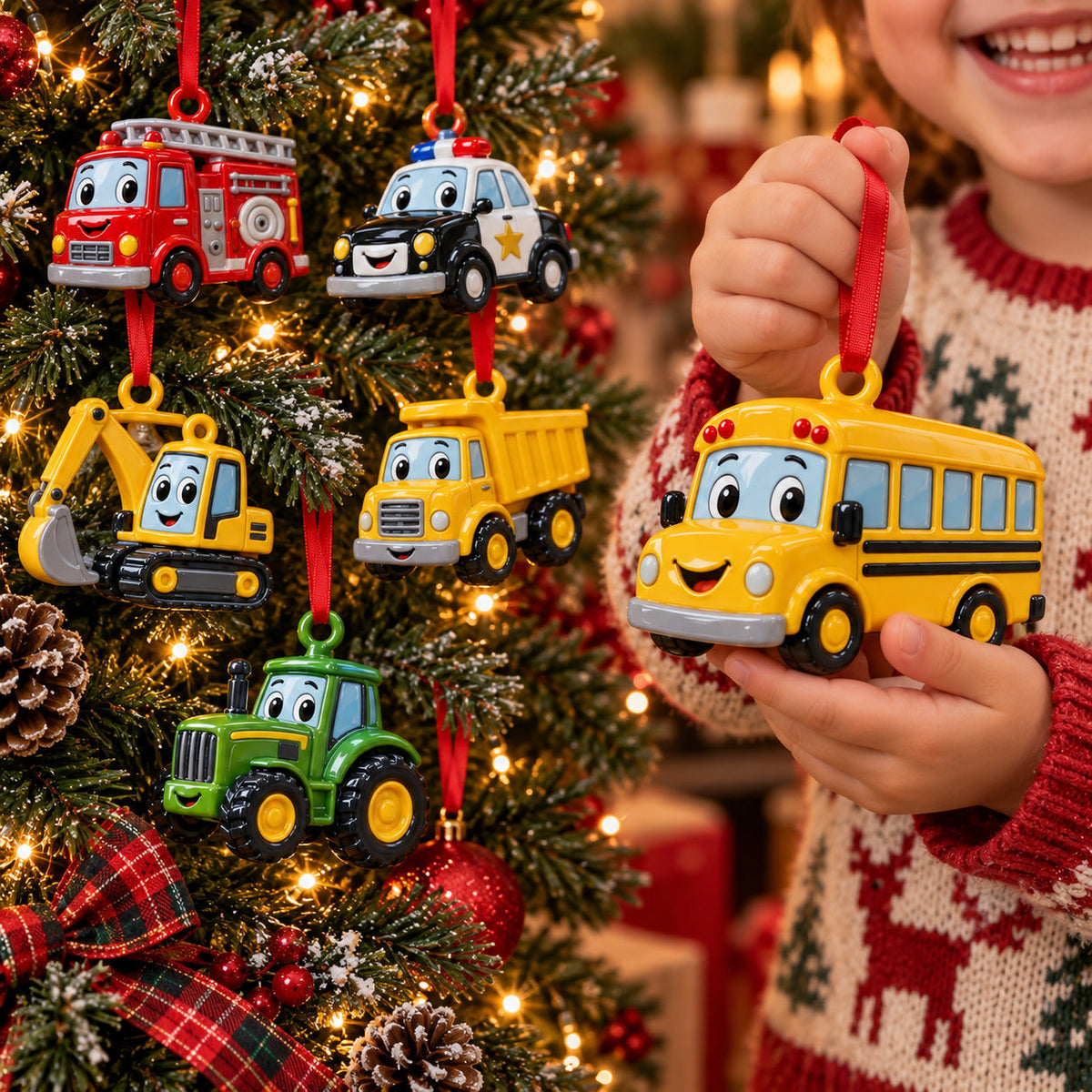 North Pole Train Ornament Set