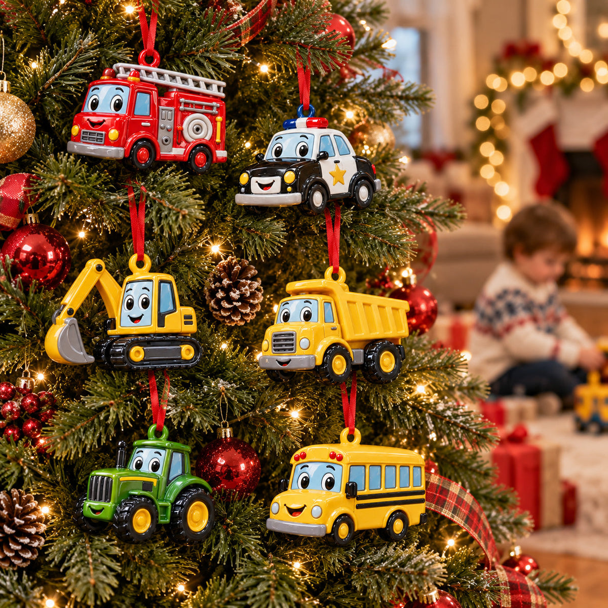 North Pole Train Ornament Set